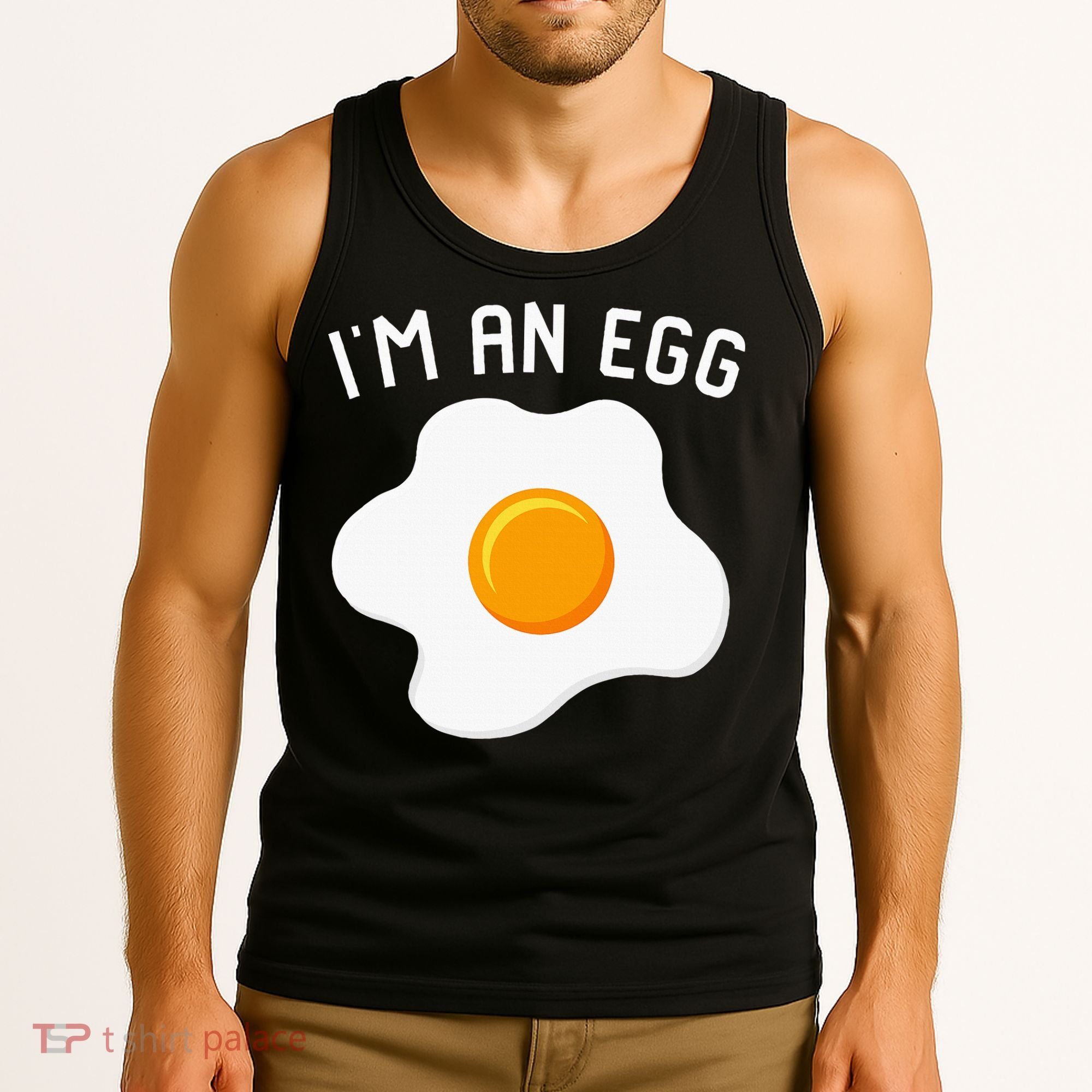 IM An Egg Costume Funny Halloween Present Fried Egg Tank Top