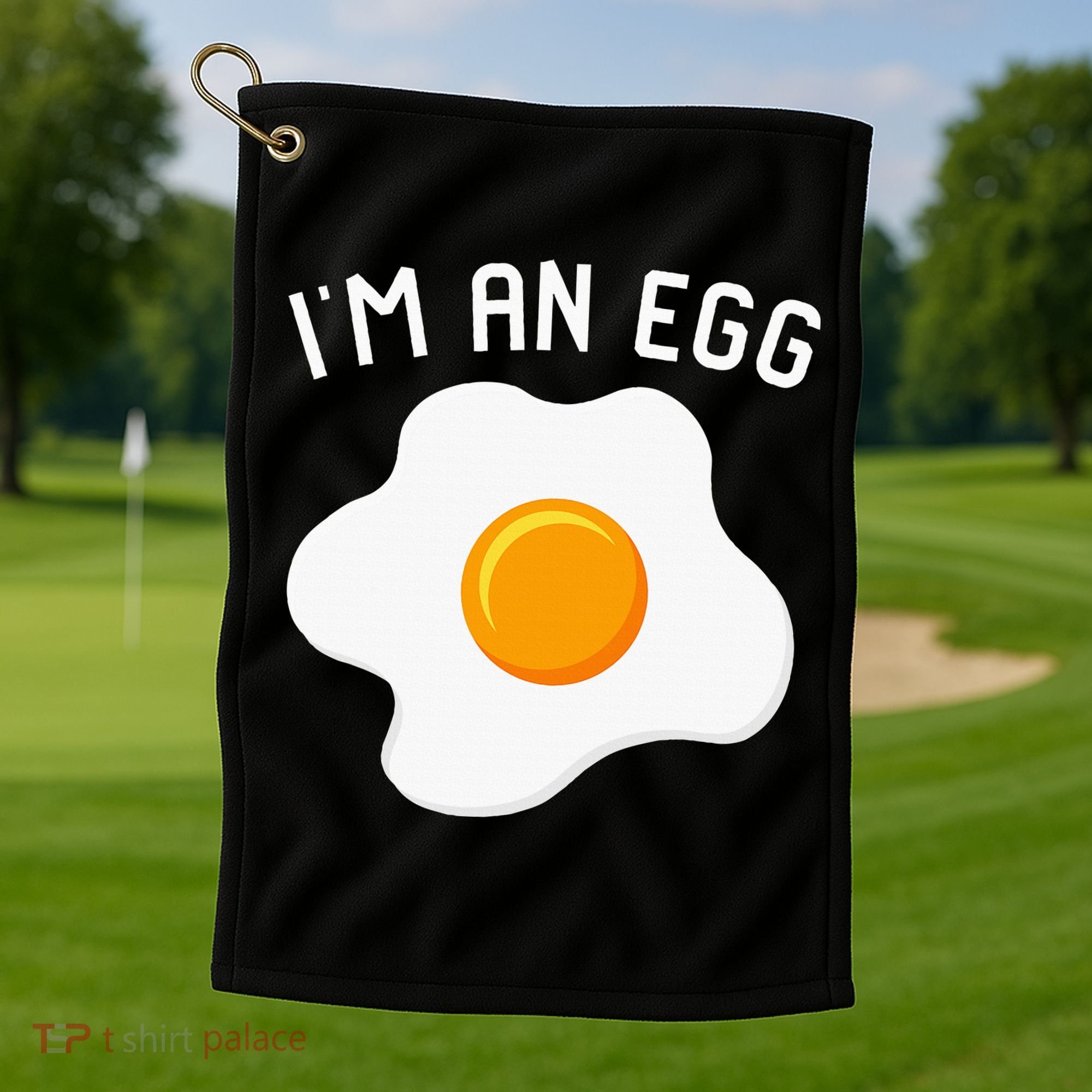 IM An Egg Costume Funny Halloween Present Fried Egg Golf Towel