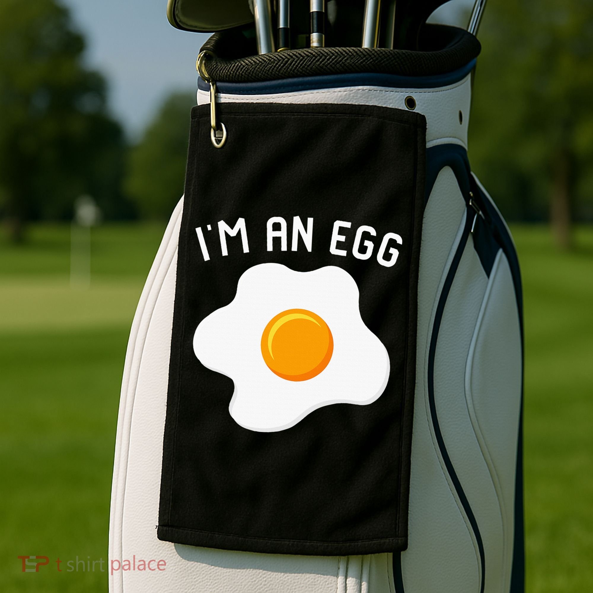 IM An Egg Costume Funny Halloween Present Fried Egg Golf Towel