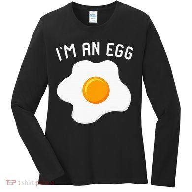 IM An Egg Costume Funny Halloween Present Fried Egg Women's Long Sleeve Shirt