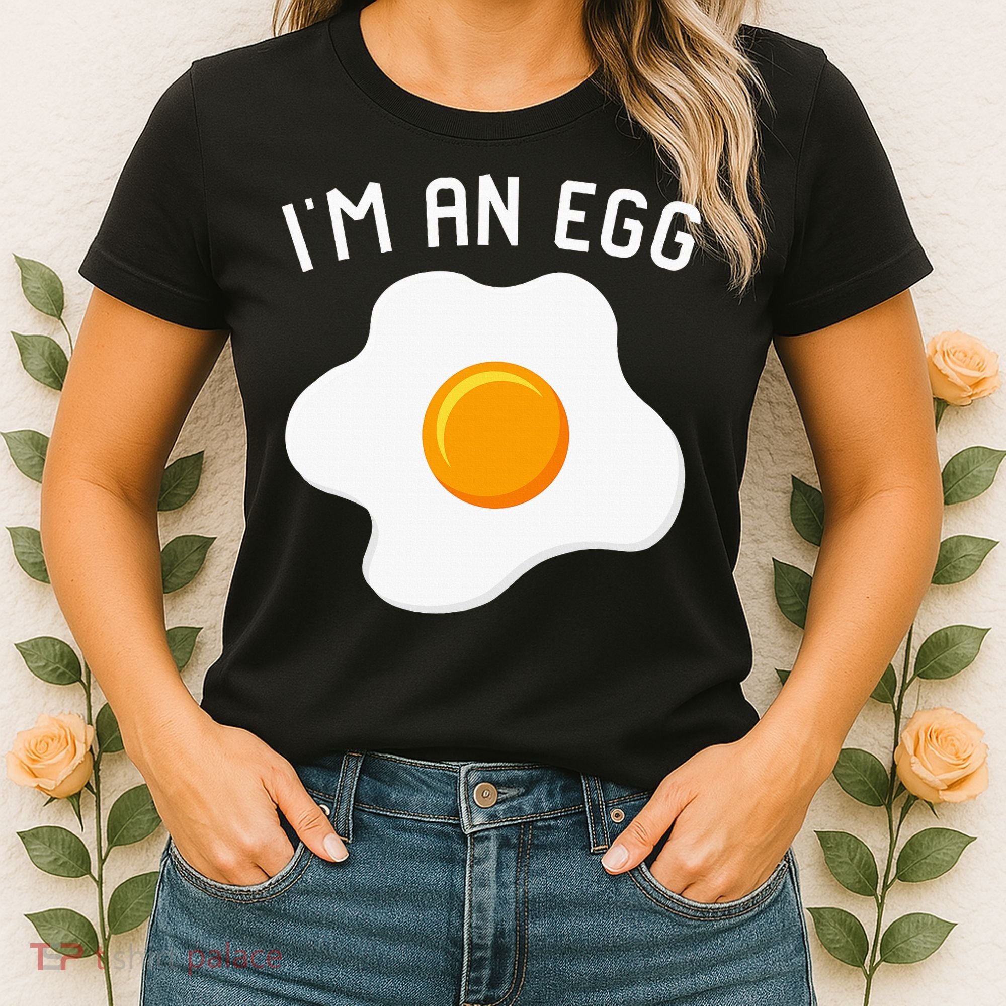 IM An Egg Costume Funny Halloween Present Fried Egg Women's T-Shirt