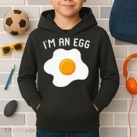 IM An Egg Costume Funny Halloween Present Fried Egg Kids Hoodie thumb 2