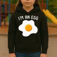 IM An Egg Costume Funny Halloween Present Fried Egg Kids Hoodie thumb 3