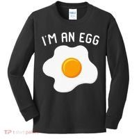 IM An Egg Costume Funny Halloween Present Fried Egg Kids Long Sleeve Shirt thumb 0