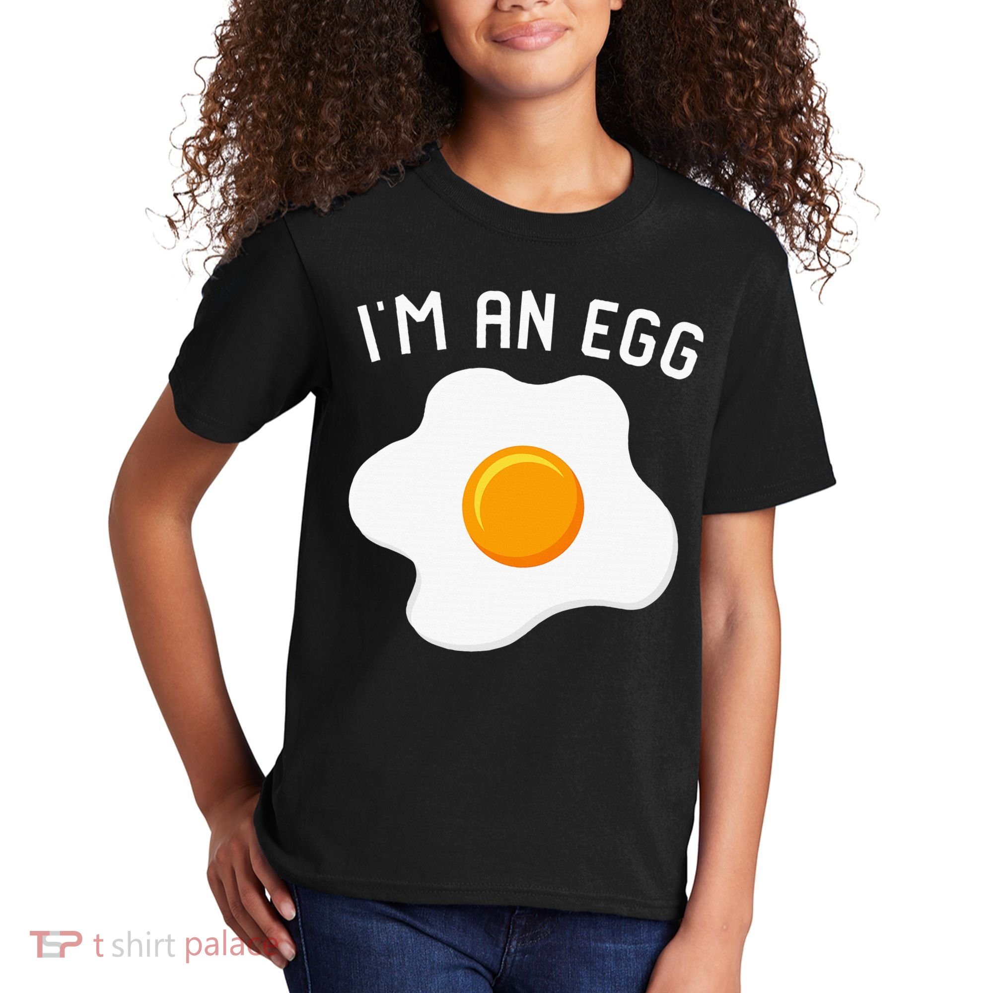 IM An Egg Costume Funny Halloween Present Fried Egg Kids T-Shirt