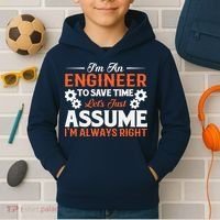 I’m An Engineer To Save Time Let’s Just Assume I Am Right Kids Hoodie thumb 2