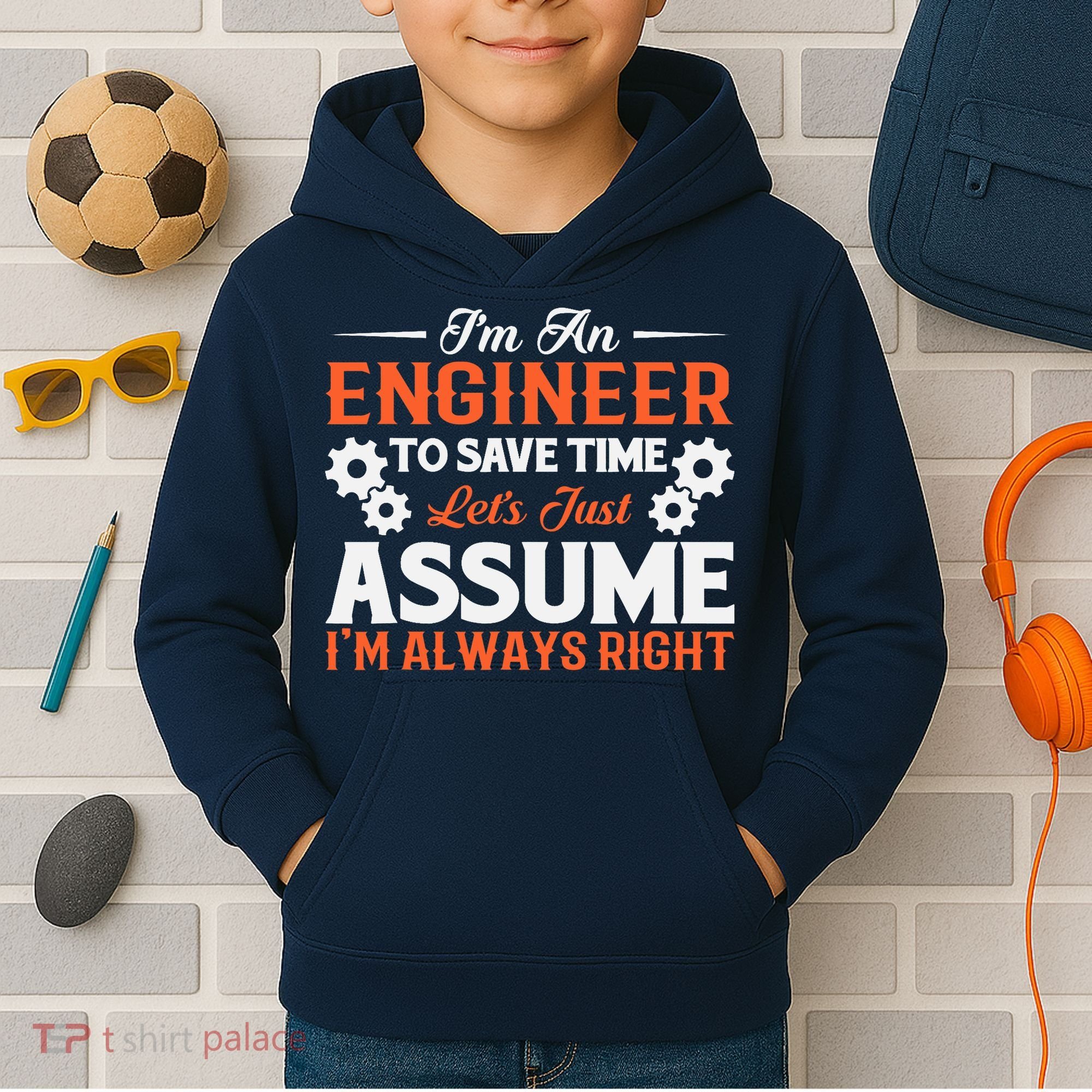 I’m An Engineer To Save Time Let’s Just Assume I Am Right Kids Hoodie