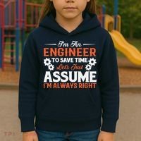 I’m An Engineer To Save Time Let’s Just Assume I Am Right Kids Hoodie thumb 3
