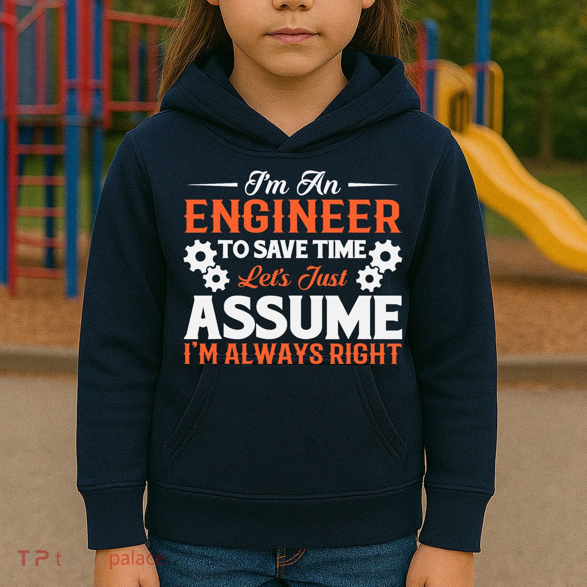 I’m An Engineer To Save Time Let’s Just Assume I Am Right Kids Hoodie