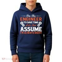 I’m An Engineer To Save Time Let’s Just Assume I Am Right Kids Hoodie thumb 4