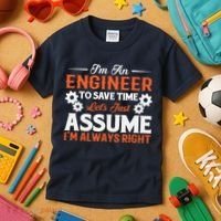 I’m An Engineer To Save Time Let’s Just Assume I Am Right Kids T-Shirt thumb 3
