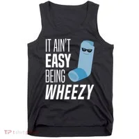 It AinT Easy Being Wheezy Funny Asthma Inhaler Joke Tank Top thumb 0