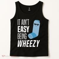 It AinT Easy Being Wheezy Funny Asthma Inhaler Joke Tank Top thumb 2