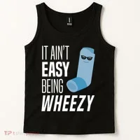 It AinT Easy Being Wheezy Funny Asthma Inhaler Joke Tank Top thumb 2