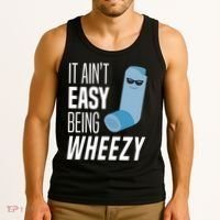 It AinT Easy Being Wheezy Funny Asthma Inhaler Joke Tank Top thumb 3