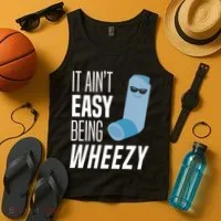 It AinT Easy Being Wheezy Funny Asthma Inhaler Joke Tank Top thumb 4