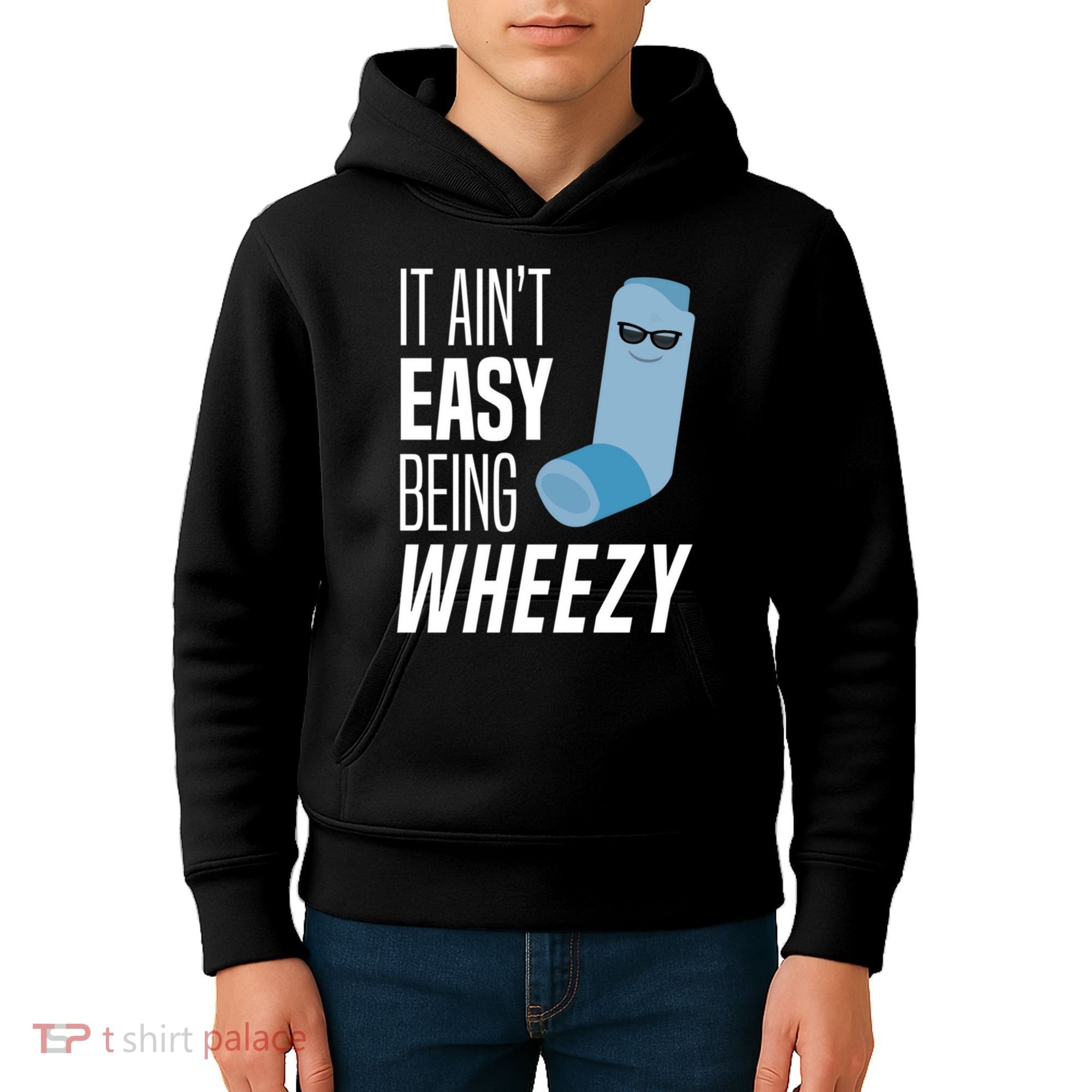 It AinT Easy Being Wheezy Funny Asthma Inhaler Joke Kids Hoodie