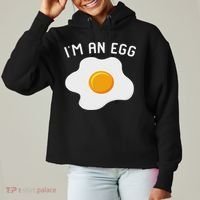 I'm An Egg Costume Funny Halloween Present Fried Egg Costume Ladies Heavyweight Boxy Pullover Hoodie thumb 0