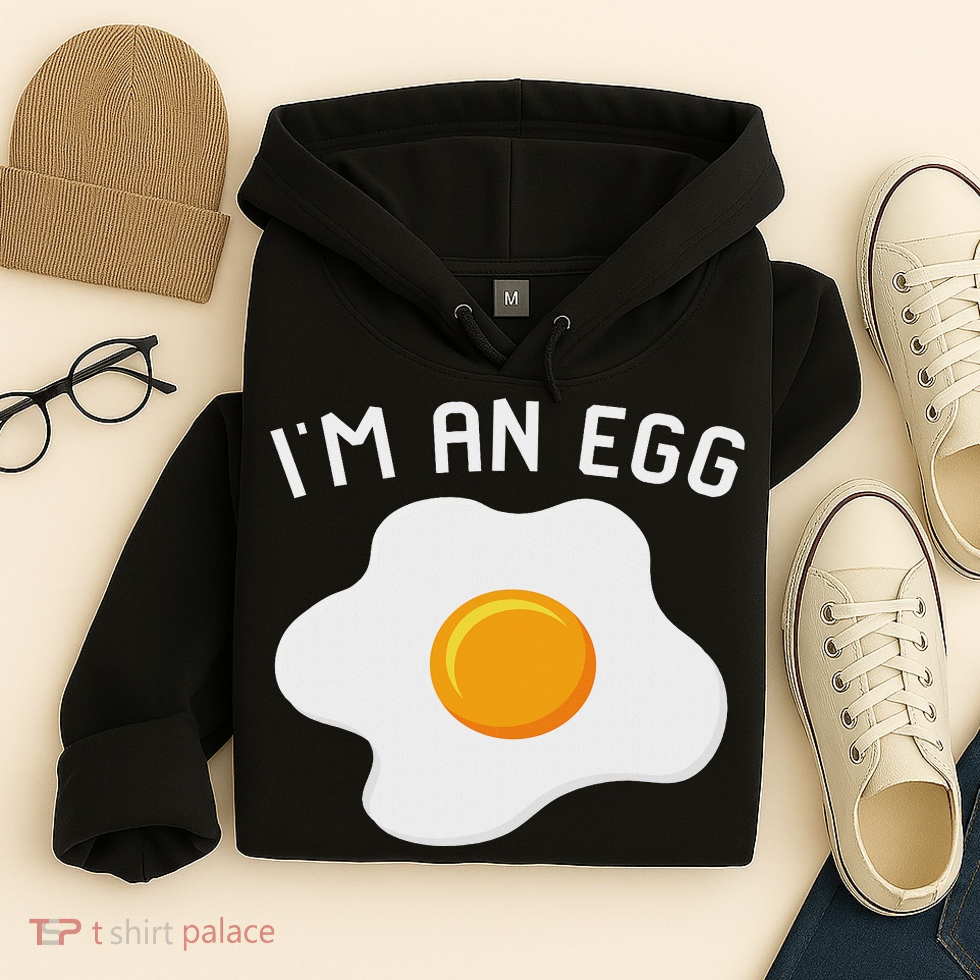 I'm An Egg Costume Funny Halloween Present Fried Egg Costume Hoodie