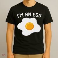 I'm An Egg Costume Funny Halloween Present Fried Egg Costume T-Shirt thumb 3