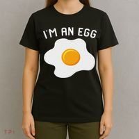 I'm An Egg Costume Funny Halloween Present Fried Egg Costume T-Shirt thumb 4
