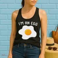 I'm An Egg Costume Funny Halloween Present Fried Egg Costume Women's Tank Top thumb 2