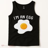 I'm An Egg Costume Funny Halloween Present Fried Egg Costume Tank Top thumb 2