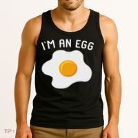 I'm An Egg Costume Funny Halloween Present Fried Egg Costume Tank Top thumb 3