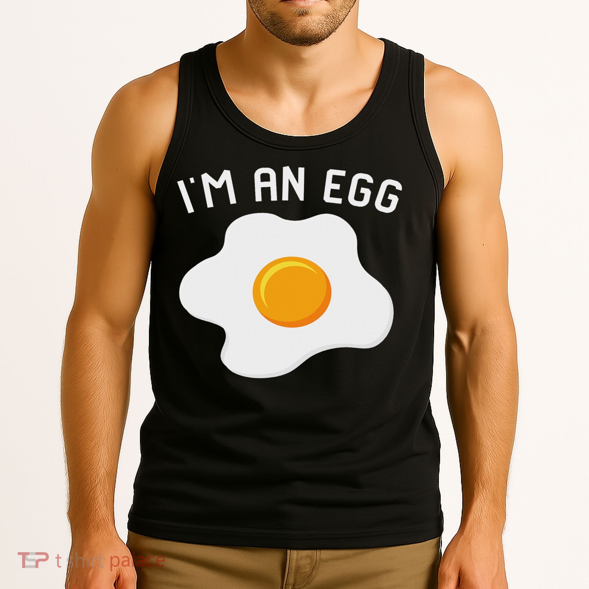 I'm An Egg Costume Funny Halloween Present Fried Egg Costume Tank Top