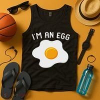 I'm An Egg Costume Funny Halloween Present Fried Egg Costume Tank Top thumb 4