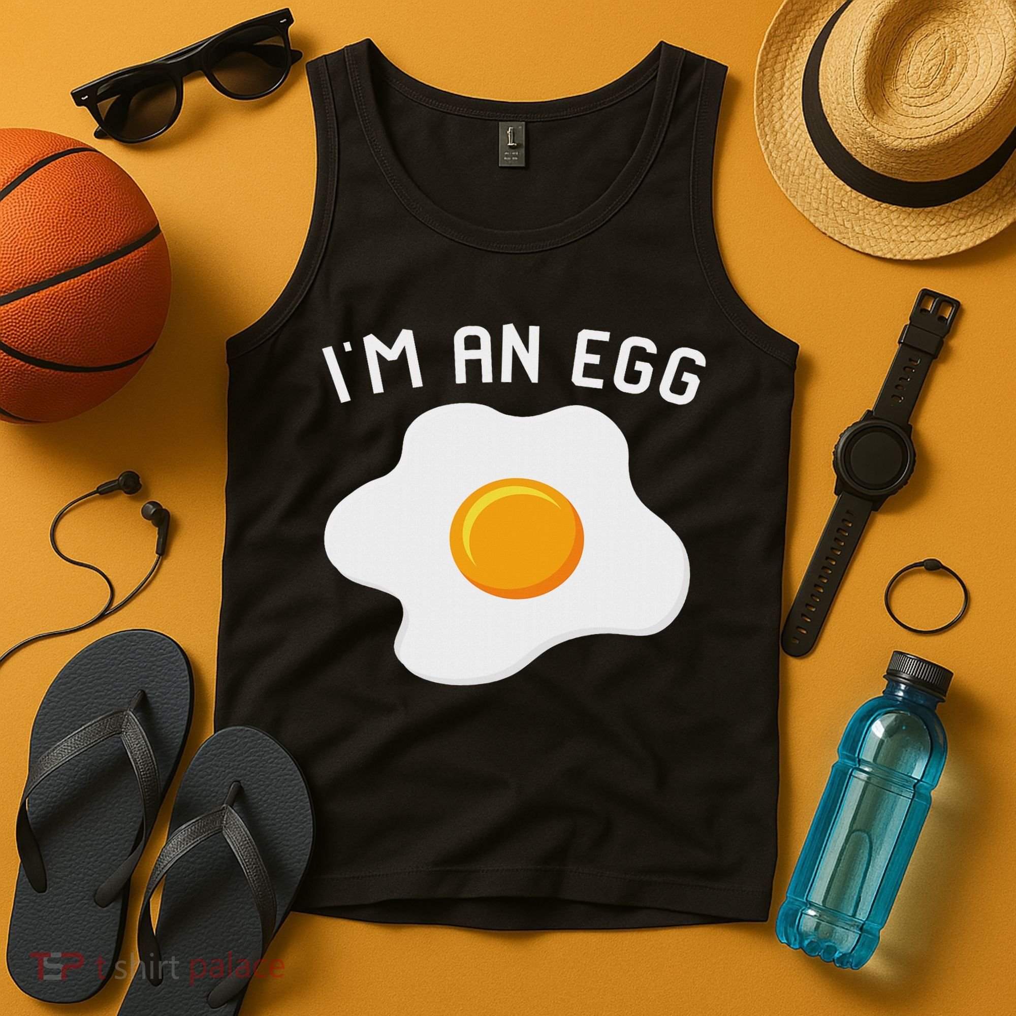 I'm An Egg Costume Funny Halloween Present Fried Egg Costume Tank Top