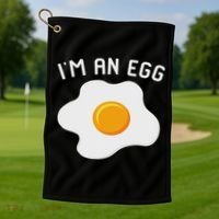I'm An Egg Costume Funny Halloween Present Fried Egg Costume Golf Towel thumb 1