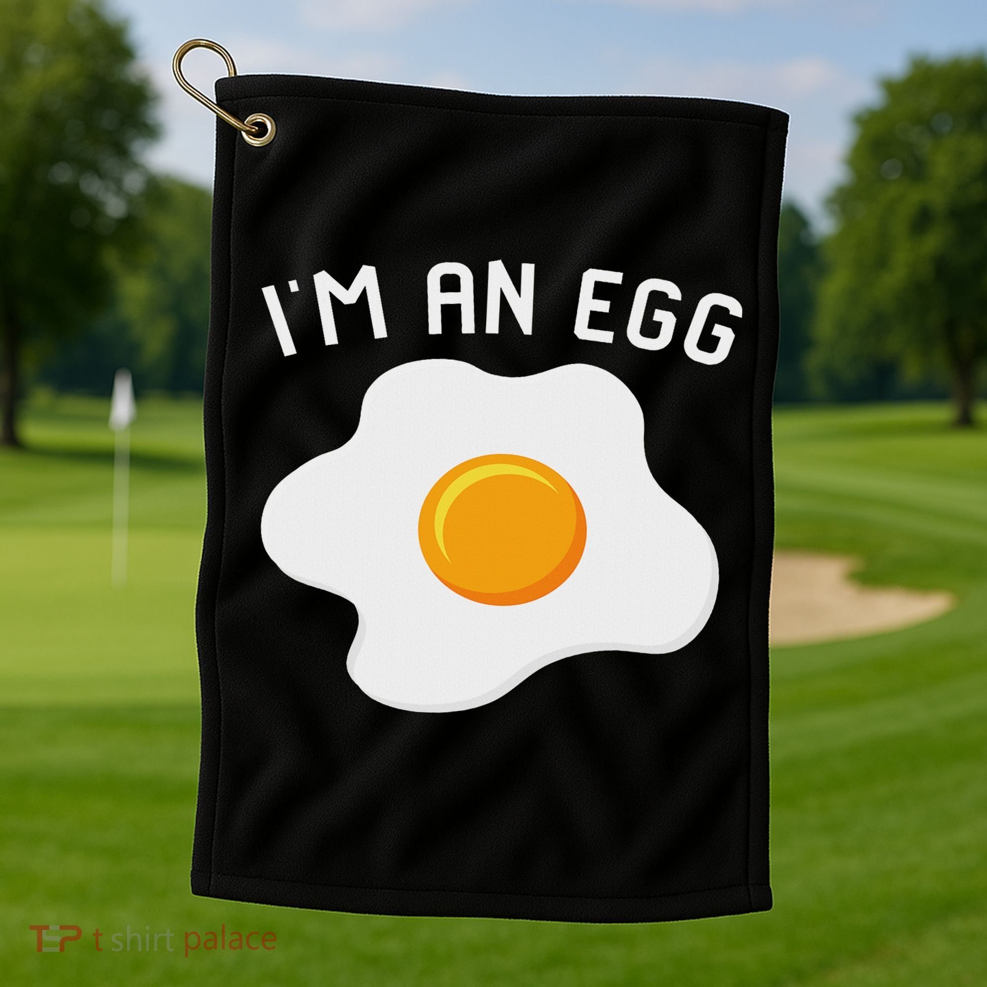 I'm An Egg Costume Funny Halloween Present Fried Egg Costume Golf Towel