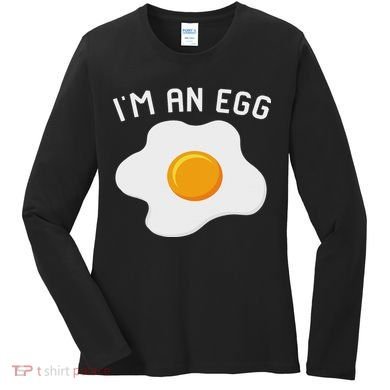 I'm An Egg Costume Funny Halloween Present Fried Egg Costume Women's Long Sleeve Shirt