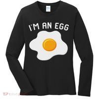 I'm An Egg Costume Funny Halloween Present Fried Egg Costume Women's Long Sleeve Shirt thumb 0