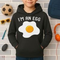 I'm An Egg Costume Funny Halloween Present Fried Egg Costume Kids Hoodie thumb 2