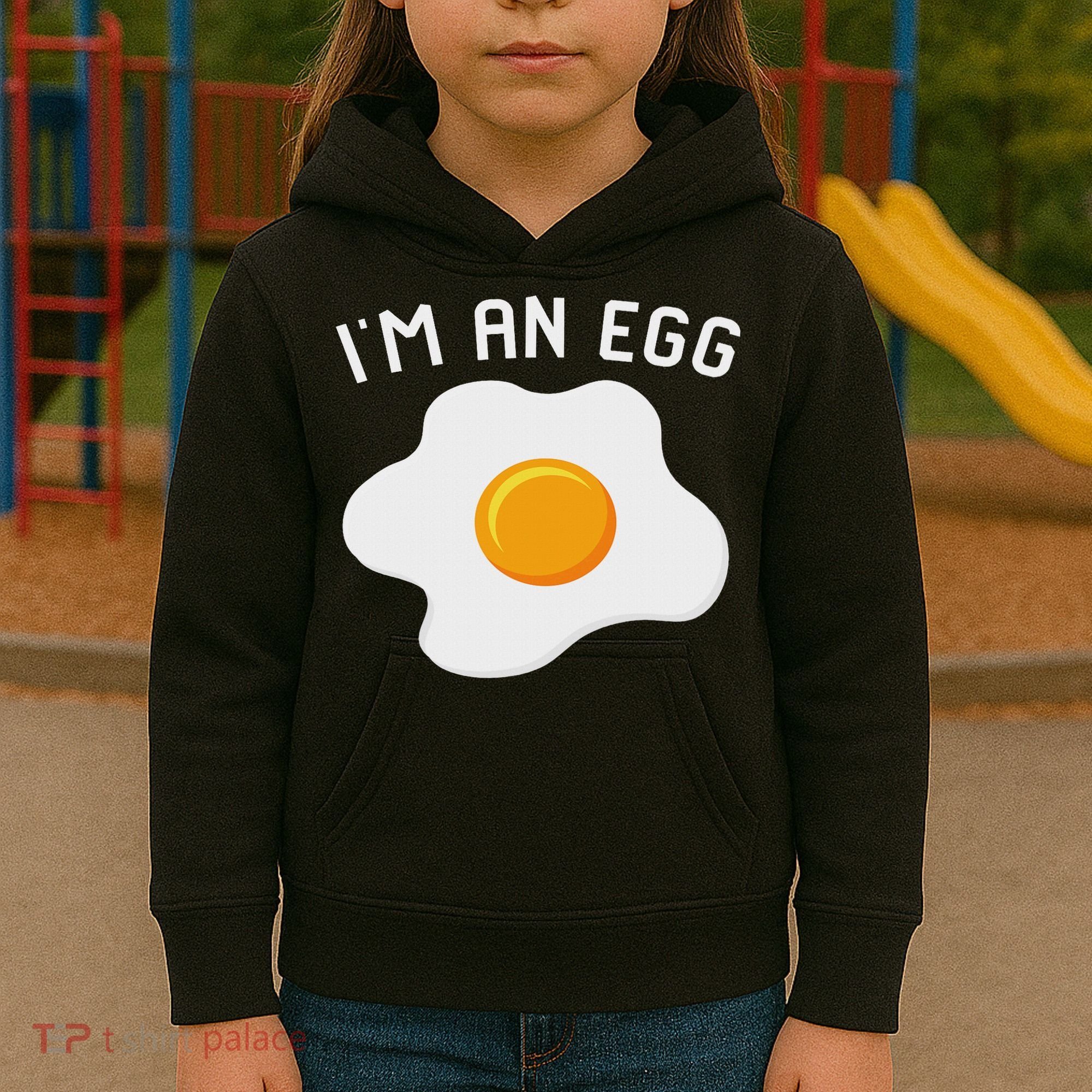 I'm An Egg Costume Funny Halloween Present Fried Egg Costume Kids Hoodie