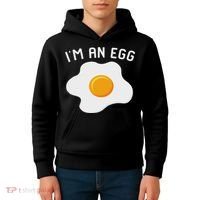 I'm An Egg Costume Funny Halloween Present Fried Egg Costume Kids Hoodie thumb 4