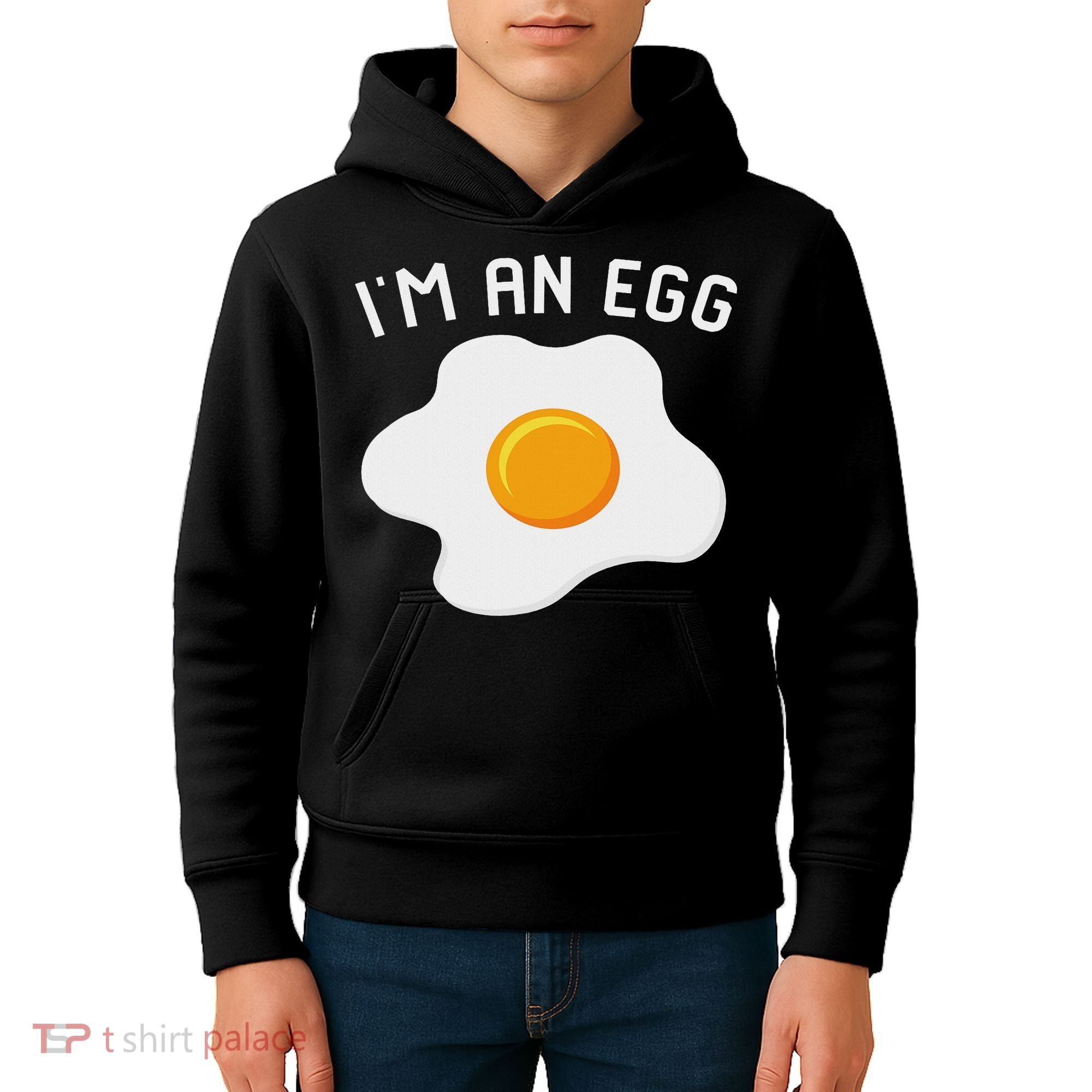 I'm An Egg Costume Funny Halloween Present Fried Egg Costume Kids Hoodie