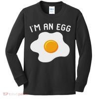 I'm An Egg Costume Funny Halloween Present Fried Egg Costume Kids Long Sleeve Shirt thumb 0