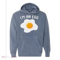 I'm An Egg Costume Funny Halloween Present Fried Egg Costume Comfort Colors Garment-Dyed Hooded Sweatshirt thumb 0