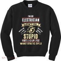 Im An Electrician I Cant Fix Stupid Funny Electrician Gift Kids Sweatshirt thumb 0