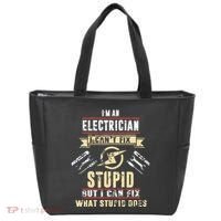 Im An Electrician I Cant Fix Stupid Funny Electrician Gift Tote Bag thumb 0