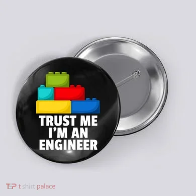 I´m An Engineer Building Blocks Brick Toy Builder Button