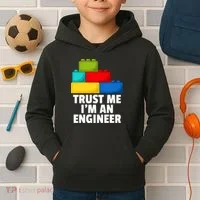 I´m An Engineer Building Blocks Brick Toy Builder Kids Hoodie thumb 2