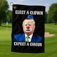 Impeach Antitrump Elect A Clown Expect A Circus Golf Towel thumb 1