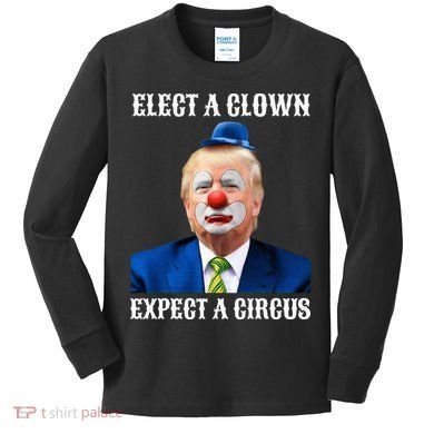 Impeach Antitrump Elect A Clown Expect A Circus Kids Long Sleeve Shirt