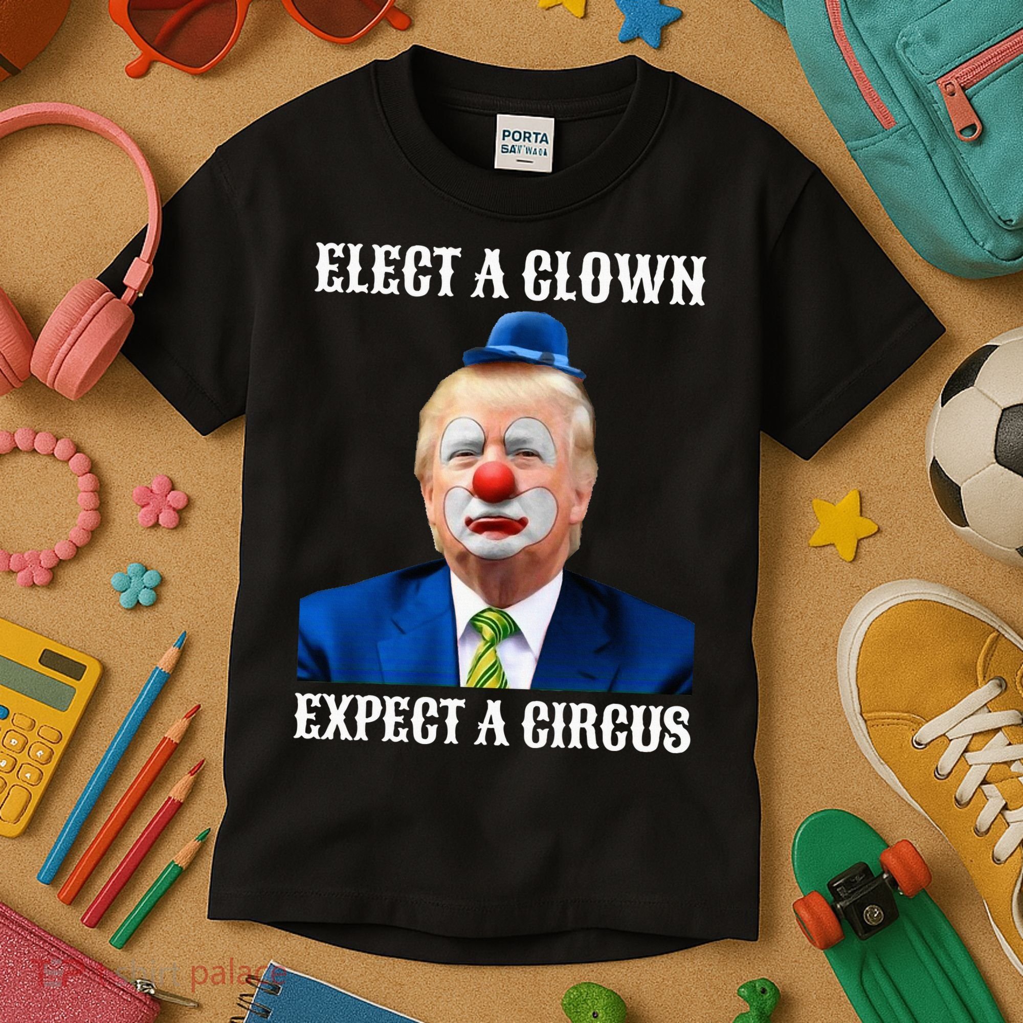 Impeach Antitrump Elect A Clown Expect A Circus Kids T-Shirt