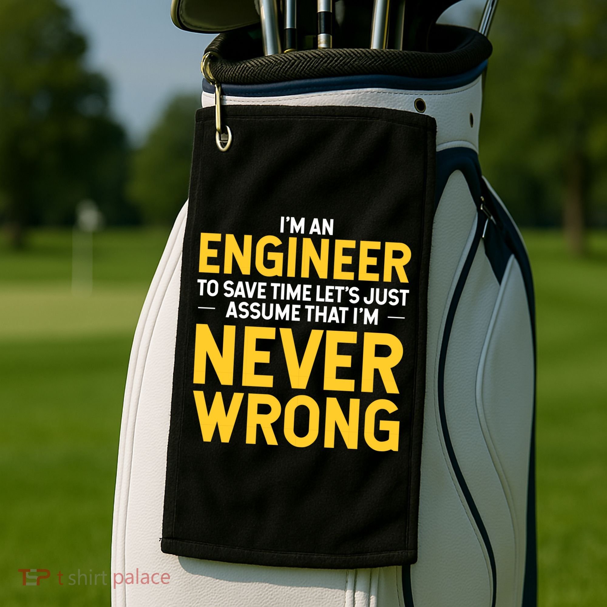 I'm An Engineer To Save Time Golf Towel