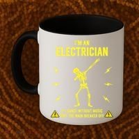 Im An Electrician If I Dance Without Music Funny Skeleton Gift Coffee Mug thumb 2